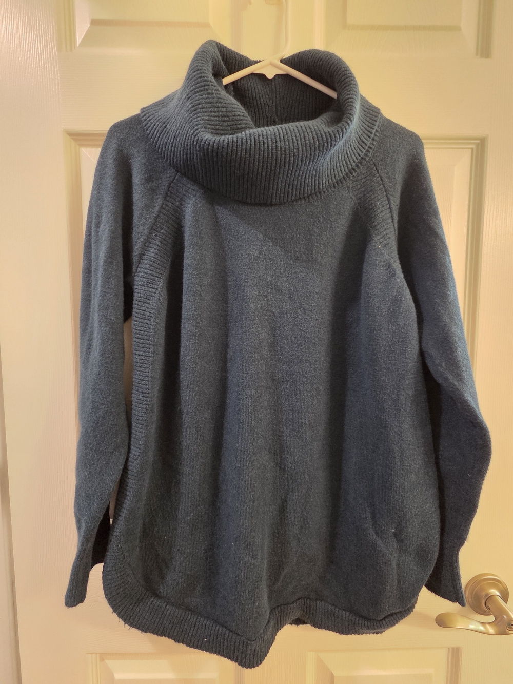Time and Tru Teal Cowl Neck Sweater